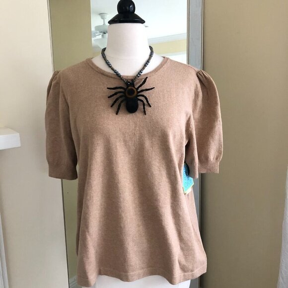 Black Spider Necklace Hematite Chain 24" Estate Sale Halloween Gothic - Picture 4 of 9